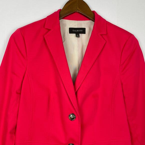 Talbots | Dark Strawberry Pink Double Button Career Blazer - Picture 3 of 9